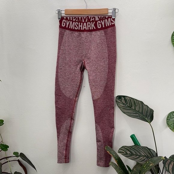 Gymshark Pants - Gymshark Small Red Marled Seamless Compression Performance Workout Legging EUC